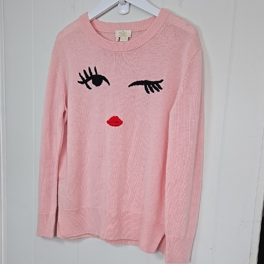 Kate Spade Women's Pink Wink Wool Blend Crew Neck Sweater, Small - Picture 9 of 10